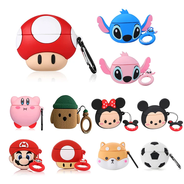 Factory Sale Cute Cartoon 3D Shockproof Silicone Earphone Protection Cover Case Custom for Air pods For Apple Airpod 1 2 Pro
Factory Sale Cute Cartoon 3D Shockproof Silicone Earphone Protection Cover Case Custom for Air pods For Apple Airpod 1 2 Pro