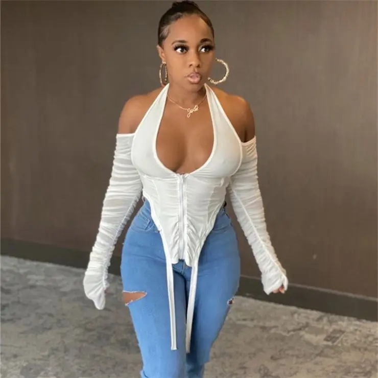 2021 new arrivals crop top women ladies tops fashionable sexy ladies' blouses long sleeve lace backless t shirt bodycon zippers
2021 new arrivals crop top women ladies tops fashionable sexy ladies' blouses long sleeve lace backless t shirt bodycon zippers