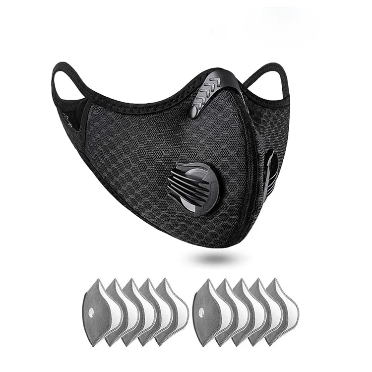 New Pm2.5 Outdoor Cycling Sport Mask Face Cover Double Valves Cover Activated Carbon Filter Bicycle Mask Hunting Equipment, Black, red colored or as customer's requirements
New Pm2.5 Outdoor Cycling Sport Mask Face Cover Double Valves Cover Activated Carbon Filter Bicycle Mask Hunting Equipment, Black, red colored or as customer's requirements