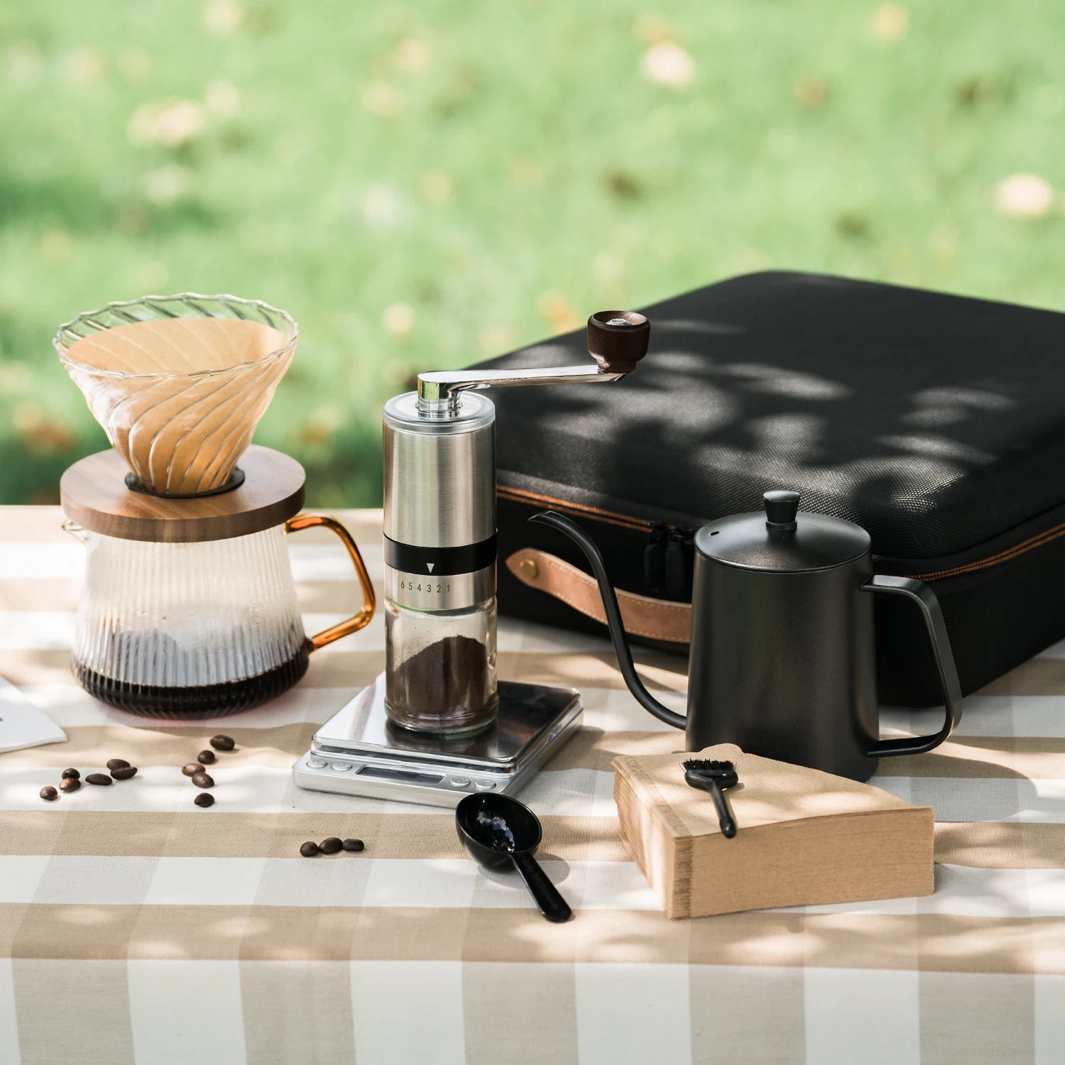 Stocked portable camping coffee grinder maker filter pot drip coffee kit Coffee Maker Set with premium travel gift bag box
Stocked portable camping coffee grinder maker filter pot drip coffee kit Coffee Maker Set with premium travel gift bag box