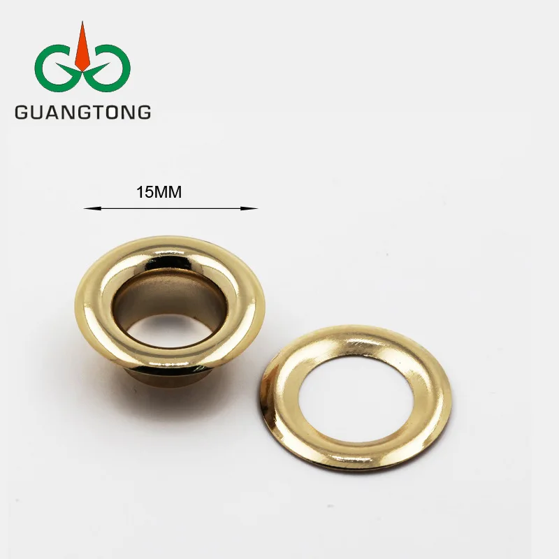 

High Quality 15mm Metal Rivet Eyelets with Grommets for Garments, Gold, brass, silver, black, antique color...etc