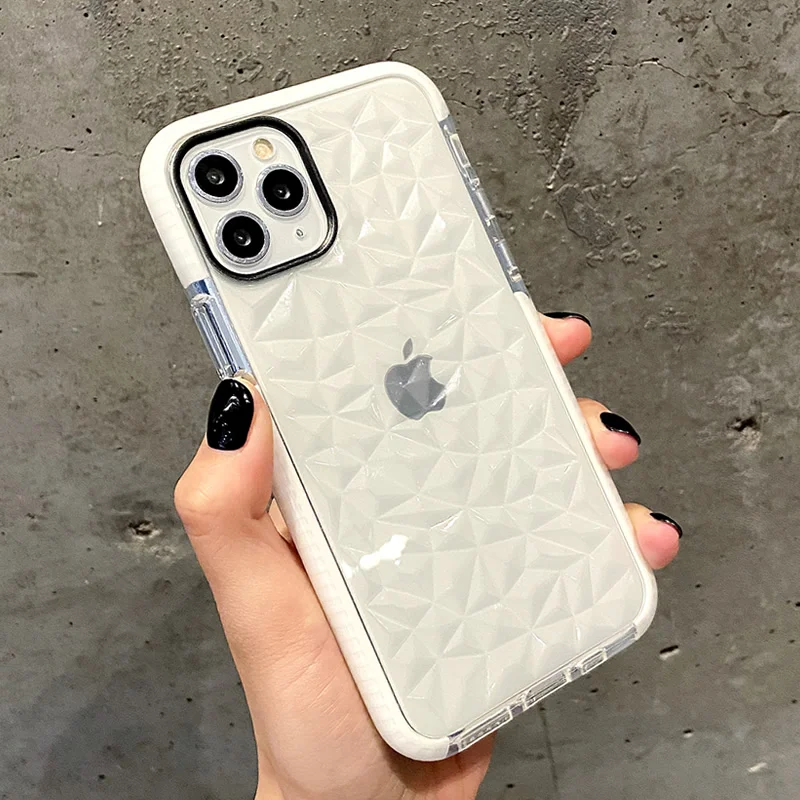Luxury Transparent Diamond Pattern Phone Case For iPhone 13 12 11 Pro Max XS XR X 7 8Plus SE 2020 Shockproof Soft Silicone Cover, Black, pink, white
Luxury Transparent Diamond Pattern Phone Case For iPhone 13 12 11 Pro Max XS XR X 7 8Plus SE 2020 Shockproof Soft Silicone Cover, Black, pink, white