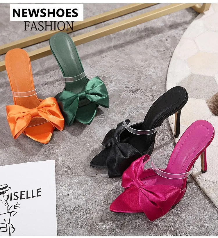 2021 summer New arrival women's point toe bowknot high heel slippers women's sandals, 4colors
2021 summer New arrival women's point toe bowknot high heel slippers women's sandals, 4colors