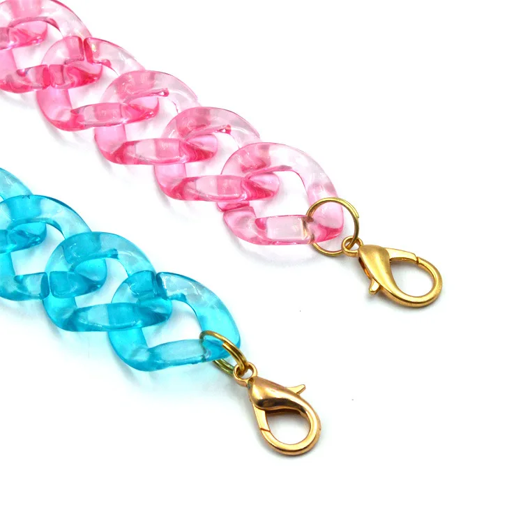 Transparent Fancy Pink And Blue Red Acrylic Link Resin Hand Bag Chain Purse Chain Shoulder Strap, As picture
Transparent Fancy Pink And Blue Red Acrylic Link Resin Hand Bag Chain Purse Chain Shoulder Strap, As picture