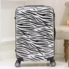 Zebra print fashion ABS travel luggage sets PC material suitcase