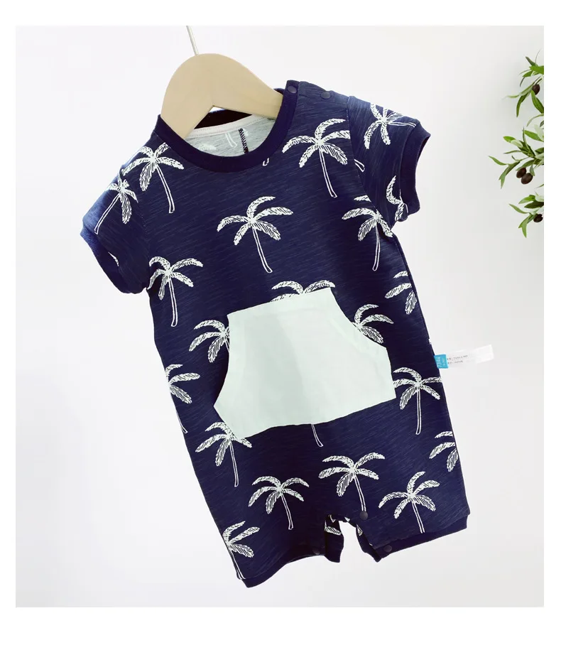 Summer ins style baby boy blue color short-sleeved one-piece baby romper clothes, Dark blue
Summer ins style baby boy blue color short-sleeved one-piece baby romper clothes, Dark blue