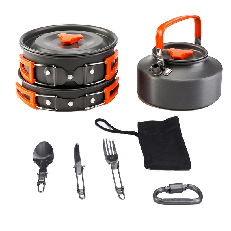 Outdoor camping cookware set picnic folding pot combination outdoor kitchen, Green,orange
Outdoor camping cookware set picnic folding pot combination outdoor kitchen, Green,orange