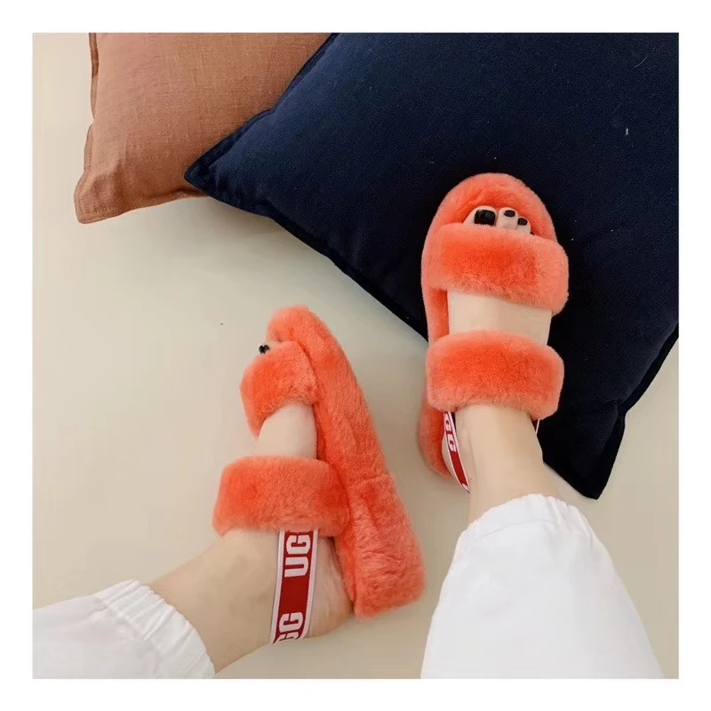 Summer open toe sheepskin real fur uggh slides for women good quality, Black/orange/red/grey
Summer open toe sheepskin real fur uggh slides for women good quality, Black/orange/red/grey