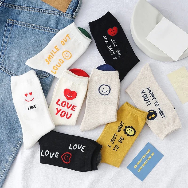 ML 033 Custom High Quality Happy Face Mood Cute Letter Heart Spring Cotton Socks, Custom color
ML 033 Custom High Quality Happy Face Mood Cute Letter Heart Spring Cotton Socks, Custom color