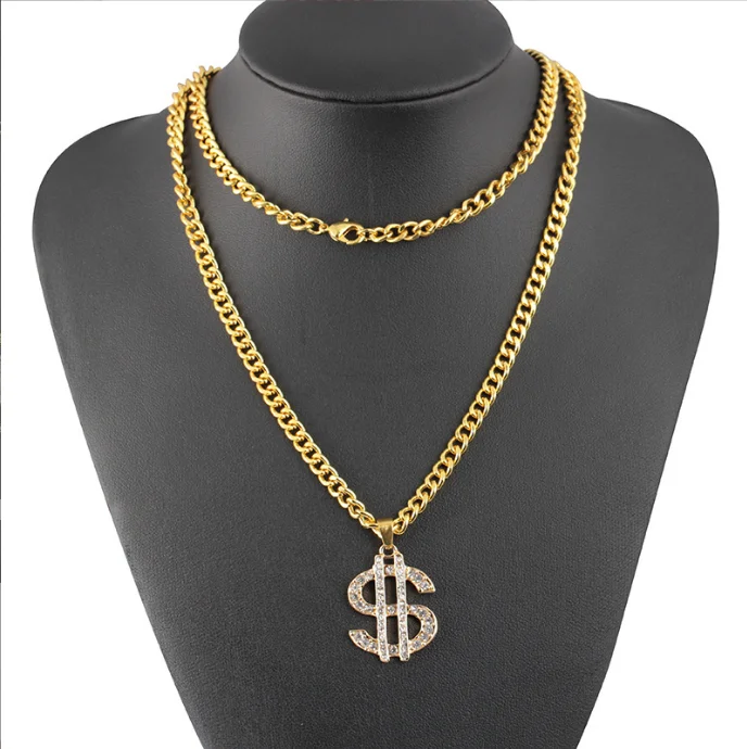 Hiphop Punk Style Luxury 18K Gold Plated Chain Dollar Sign Pendant Necklace Shiny Zirconia American Money Sign Necklace For Male
Hiphop Punk Style Luxury 18K Gold Plated Chain Dollar Sign Pendant Necklace Shiny Zirconia American Money Sign Necklace For Male