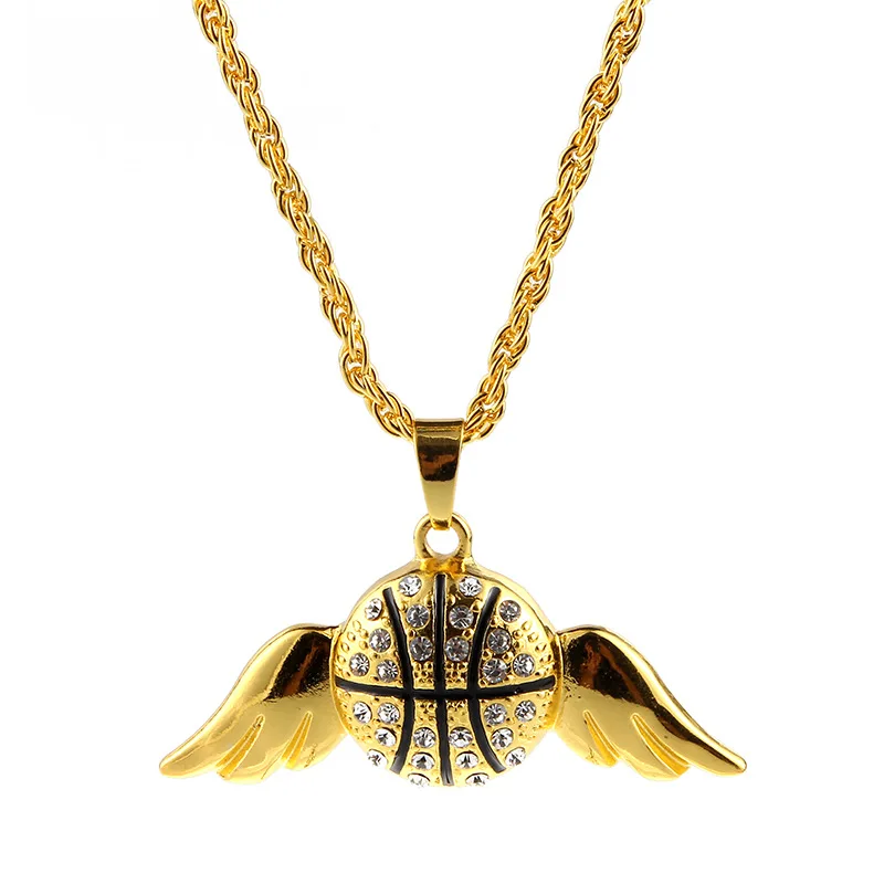 Free shipping popular style gold basketball with wings sport necklace Sports jewelry
Free shipping popular style gold basketball with wings sport necklace Sports jewelry