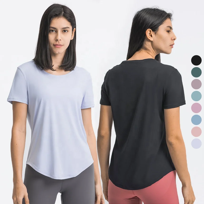 High Quality Summer Women Loose T-shirt Solid Short Sleeve Shirt Breathable Gym T Shirt for Women
High Quality Summer Women Loose T-shirt Solid Short Sleeve Shirt Breathable Gym T Shirt for Women