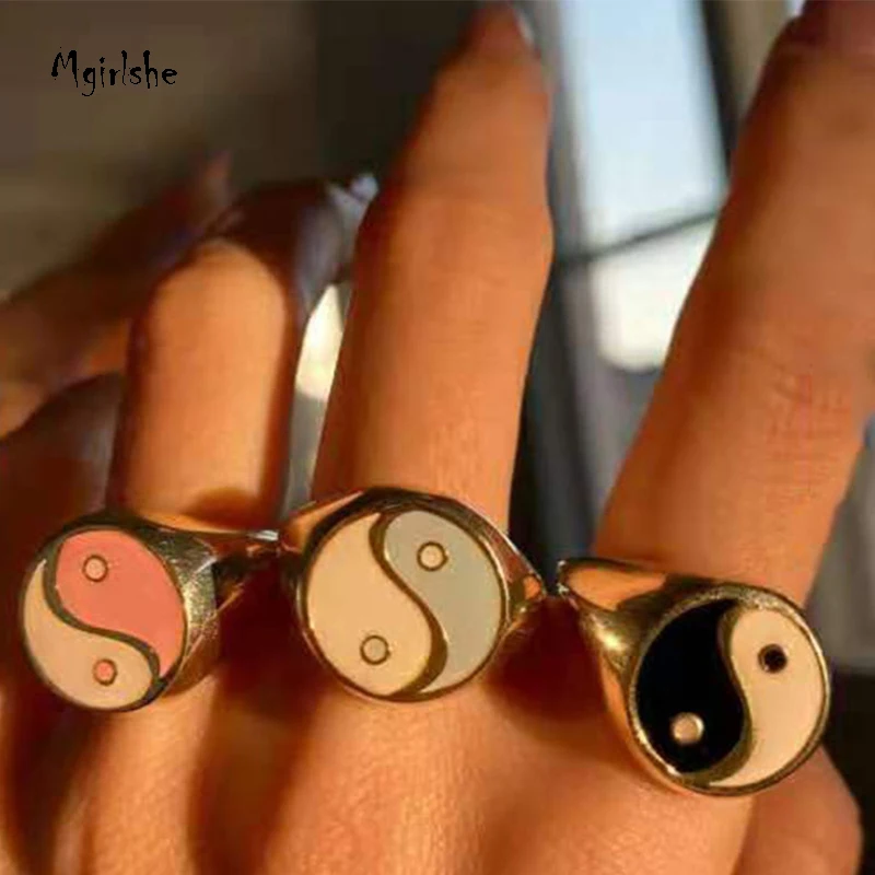 Mgirlshe Women Unique Individual Tai Chi ring For Men Women 18k Gold Plated Gossip rings Designer Couples Ring
Mgirlshe Women Unique Individual Tai Chi ring For Men Women 18k Gold Plated Gossip rings Designer Couples Ring