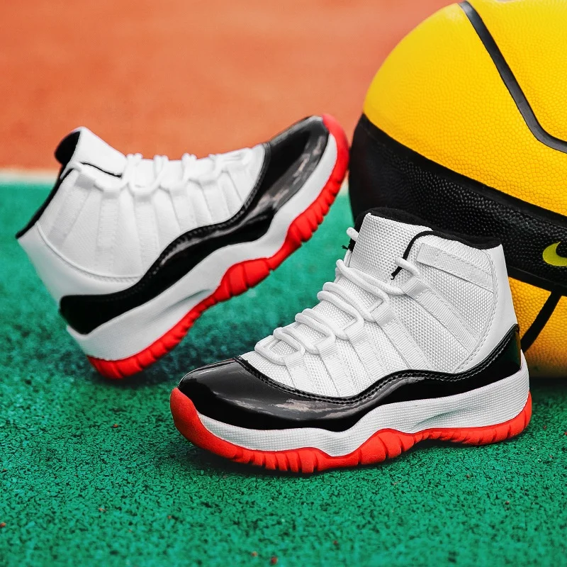 Fashion Breathable Mesh Pu Non-Slip High Top Black White Red Lace-up Basketball Parent-Child Sports Shoes For Kids
Fashion Breathable Mesh Pu Non-Slip High Top Black White Red Lace-up Basketball Parent-Child Sports Shoes For Kids