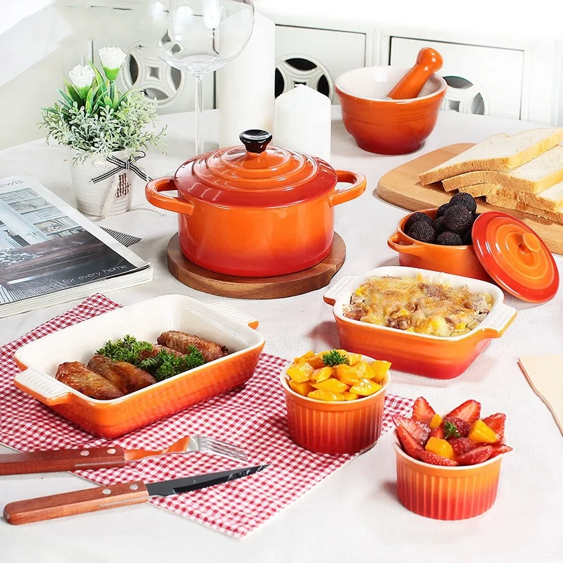 Portable Food Warmer Double Ear Ceramic Casserole Souffle Cup Bakeware Sets Colorful 5Pcs Ceramic Casserole Set, Pink/yellow/blue/green/orange/white
Portable Food Warmer Double Ear Ceramic Casserole Souffle Cup Bakeware Sets Colorful 5Pcs Ceramic Casserole Set, Pink/yellow/blue/green/orange/white