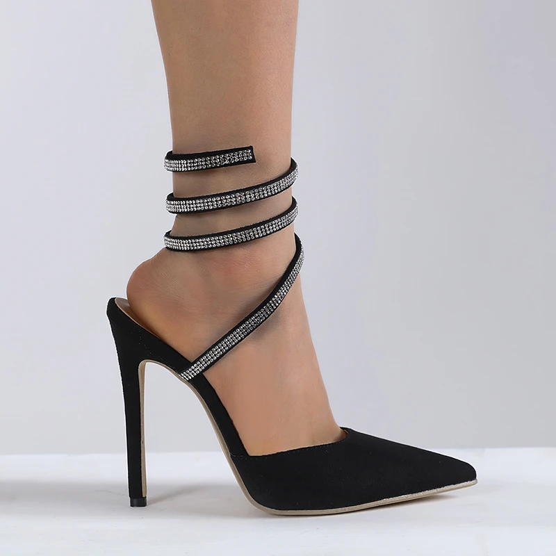 Spring New Designer Luxury Rhinestone Around Ankle Pointed Toe High Heel Banquet Shoes Women Heels
Spring New Designer Luxury Rhinestone Around Ankle Pointed Toe High Heel Banquet Shoes Women Heels