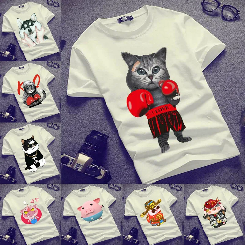Summer popular logo men's short sleeved loose cotton printed round neck personalized T - shirt top for men
Summer popular logo men's short sleeved loose cotton printed round neck personalized T - shirt top for men