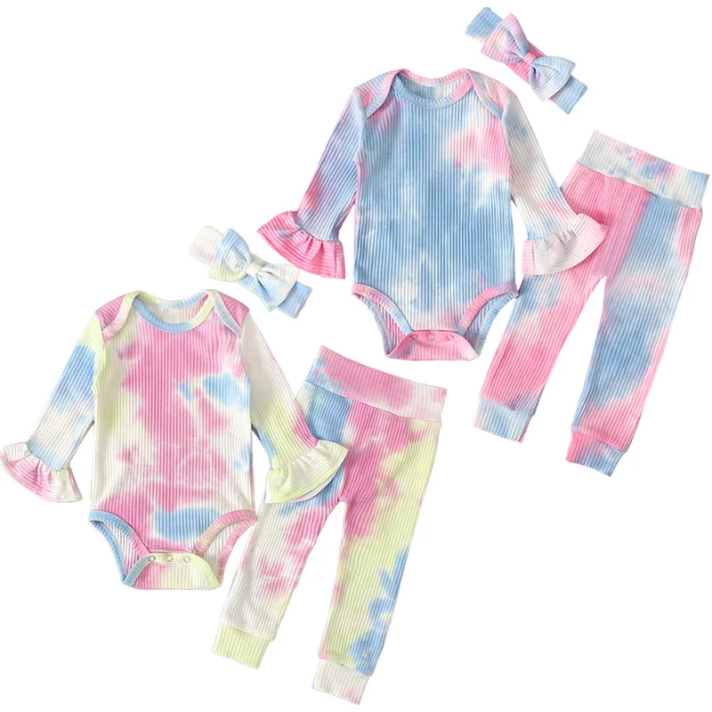 3pcs Cute Tie dyed Baby Boy Girl Romper Infant Rib Autumn Spring Xmas Clothes Romper with pant and headband, Blue
3pcs Cute Tie dyed Baby Boy Girl Romper Infant Rib Autumn Spring Xmas Clothes Romper with pant and headband, Blue