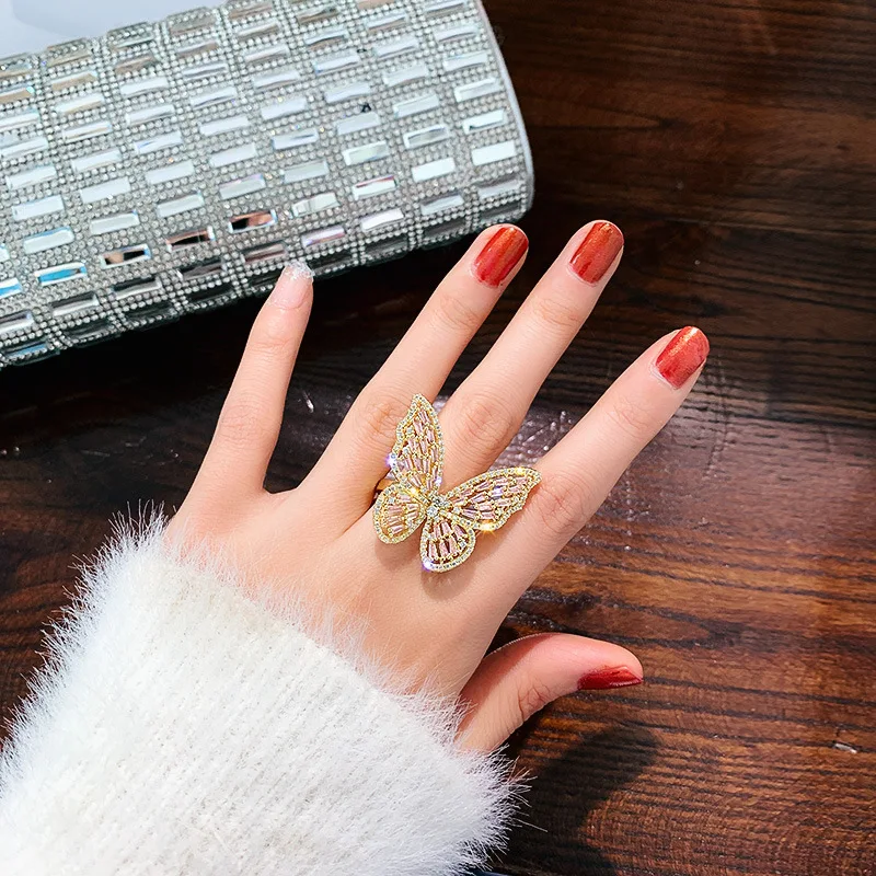 Luxury Super Round Rings Fairy Zircon Butterfly Rings for Girls Open Index Finger Ring Cold Wind Ring for Women, 2 signs
Luxury Super Round Rings Fairy Zircon Butterfly Rings for Girls Open Index Finger Ring Cold Wind Ring for Women, 2 signs