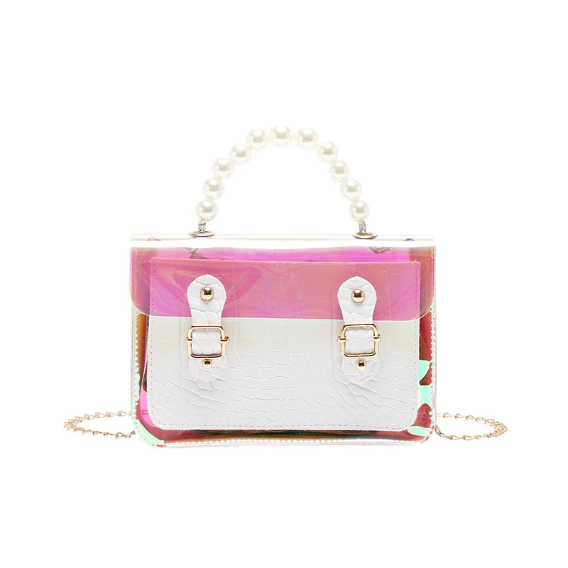 Summer new women's laser bag female 2021 trend lady temperament pearl portable messenger bag, Customized color
Summer new women's laser bag female 2021 trend lady temperament pearl portable messenger bag, Customized color