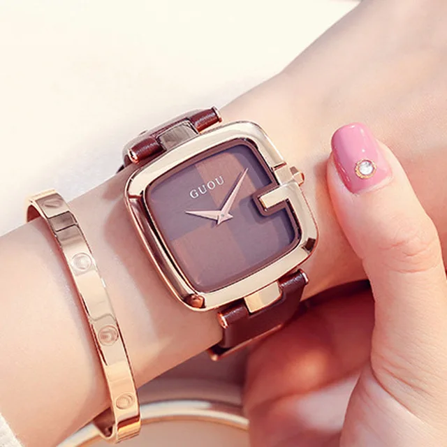 GUOU 8190 fashion brown womens quartz wrist watch wholesale hot sale original special design beautiful ultra slim wristwatch set
GUOU 8190 fashion brown womens quartz wrist watch wholesale hot sale original special design beautiful ultra slim wristwatch set
