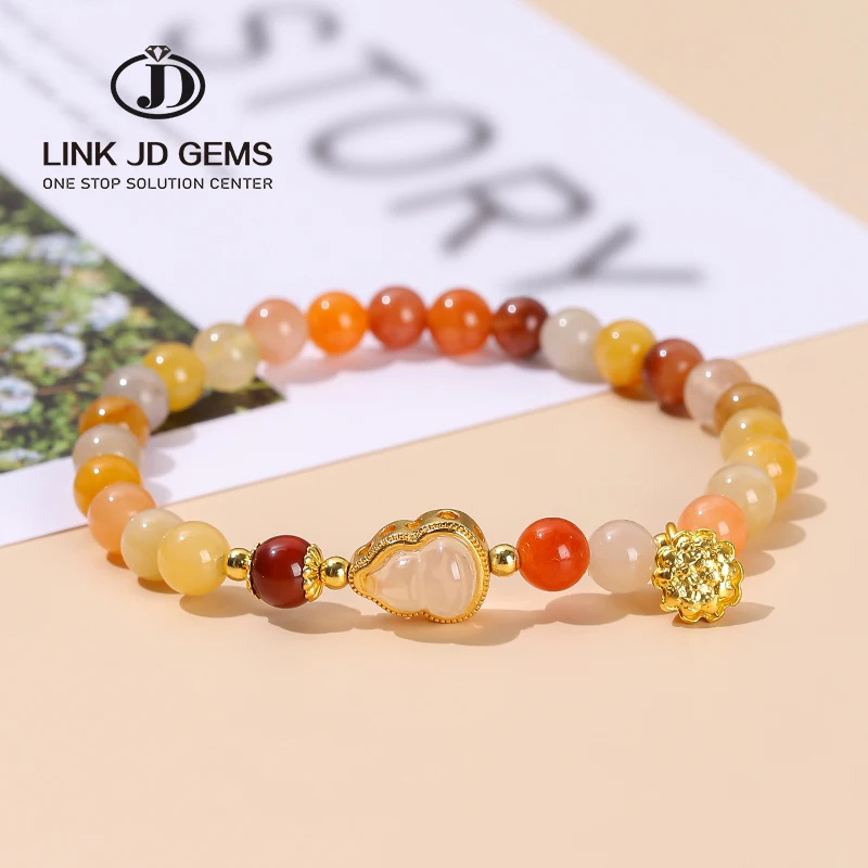 Women Vintage Jade Stone Bracelets Yoga Bangles Ethnic Jewelry Natural Golden Silk Jade Beads Gourd Charms Bracelet
Women Vintage Jade Stone Bracelets Yoga Bangles Ethnic Jewelry Natural Golden Silk Jade Beads Gourd Charms Bracelet