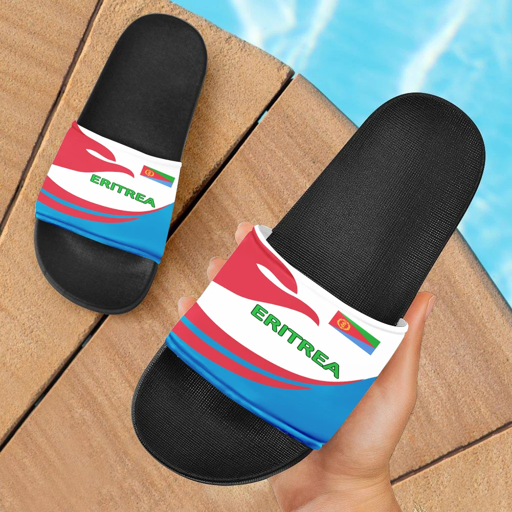 New Arrival Eritrean Sandals Black Sole Beach Slippers For Women Men Kids Eritrean Flag Printing Shoes Flip-flops Customize Logo
New Arrival Eritrean Sandals Black Sole Beach Slippers For Women Men Kids Eritrean Flag Printing Shoes Flip-flops Customize Logo