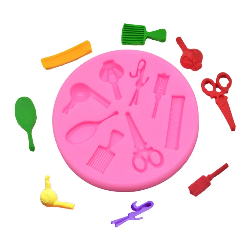 DIY Baking Girl Haircut Tools Comb Scissors Hair Dryer Cake Decoration Fondant Clay Silicone Mold for Baking Pastry Accessories
DIY Baking Girl Haircut Tools Comb Scissors Hair Dryer Cake Decoration Fondant Clay Silicone Mold for Baking Pastry Accessories