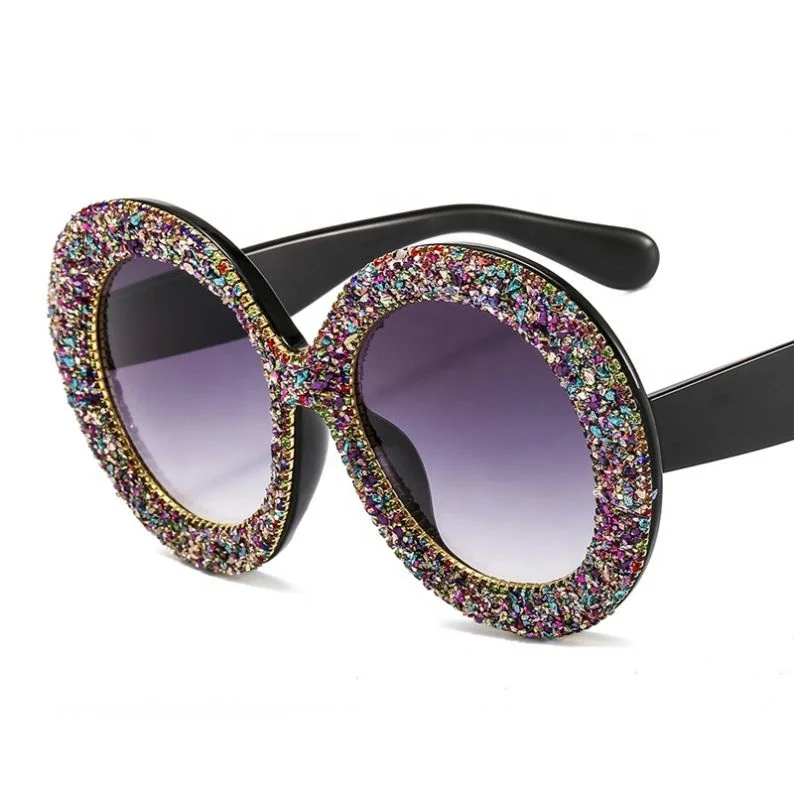 Rhinestone Round Sunglasses Fashion Flat Large Frame Glasses For Women in Stock, Colors
Rhinestone Round Sunglasses Fashion Flat Large Frame Glasses For Women in Stock, Colors