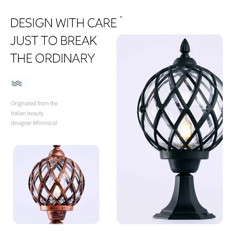 High Quality Gate Garden Lighting Waterproof Energy Saving Pillar Lights For Outdoor