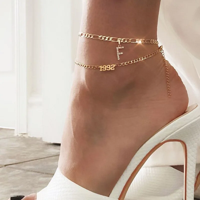 Bohemian 18K Gold Doublelayer Alphabet Foot Chain Acrylic Butterfly Anklet Digital Letter Charm Anklet Bracelet Set
Bohemian 18K Gold Doublelayer Alphabet Foot Chain Acrylic Butterfly Anklet Digital Letter Charm Anklet Bracelet Set