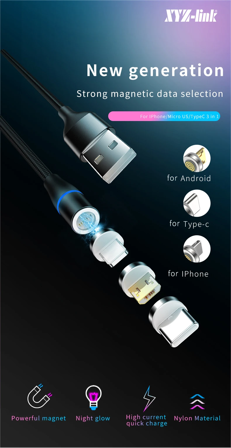 3A 1M/3FT G10 High Quality New Magnetic Charging Cable - ANKUX.COM