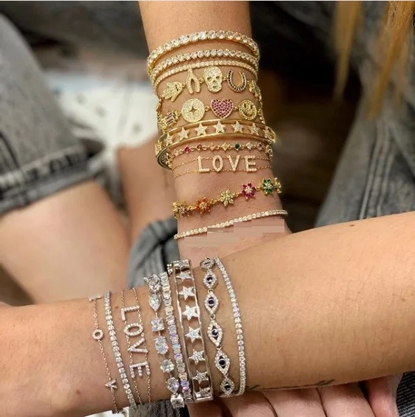 Luxury fashion women jewelry Gold filled colorful cz lip butterfly heart cute lovely lucky charm bracelet
Luxury fashion women jewelry Gold filled colorful cz lip butterfly heart cute lovely lucky charm bracelet