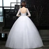 2019 latest dress designs fashion mid sleeve women wedding dress