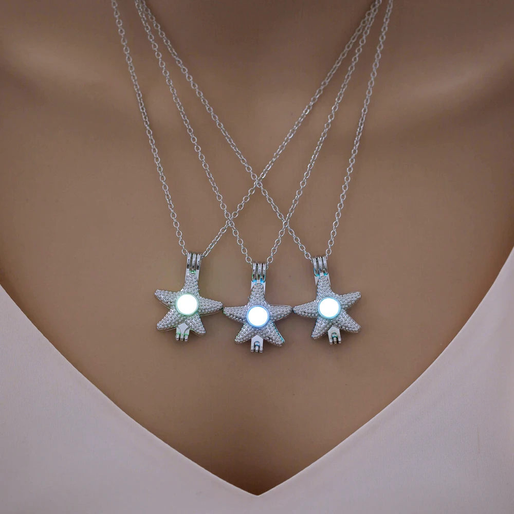 Glow In The Dark Starfish Pendant Necklace For Women Men Fluorescent Luminous Glowing SILver Jewelry Star Necklaces
Glow In The Dark Starfish Pendant Necklace For Women Men Fluorescent Luminous Glowing SILver Jewelry Star Necklaces