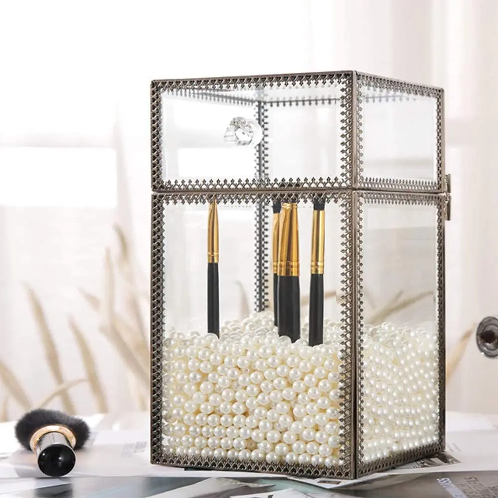 Vintage Makeup Brush Holder Glass Make up Brush Holder Makeup Organizer with The Metal Laced and Cover, Silver/gold or customized
Vintage Makeup Brush Holder Glass Make up Brush Holder Makeup Organizer with The Metal Laced and Cover, Silver/gold or customized