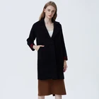 New design Fall Winter Lady Casual Black Loose Oversized Long Woman Coat