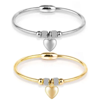 Best Selling Titanium Steel Cubic Zircon Heart Bracelet Magnet Buckle Snake Bone Chain CZ Heart Bangle For Women
Best Selling Titanium Steel Cubic Zircon Heart Bracelet Magnet Buckle Snake Bone Chain CZ Heart Bangle For Women
