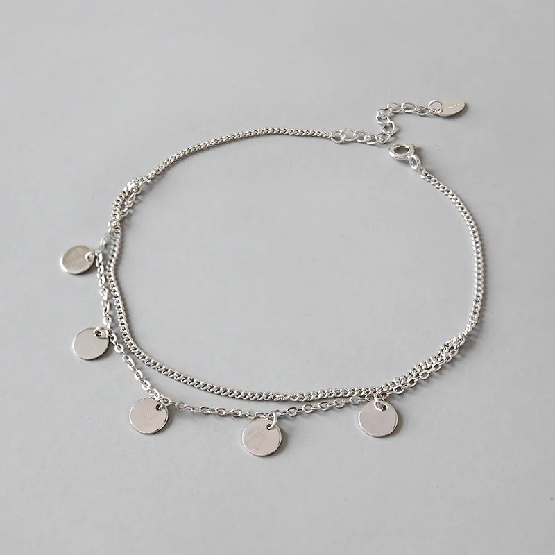 HY-HJL399 S925 Sterling Silver Geometric Round Disc Tassel Chain Anklet Chain Ornament Student Girl, White gold
HY-HJL399 S925 Sterling Silver Geometric Round Disc Tassel Chain Anklet Chain Ornament Student Girl, White gold