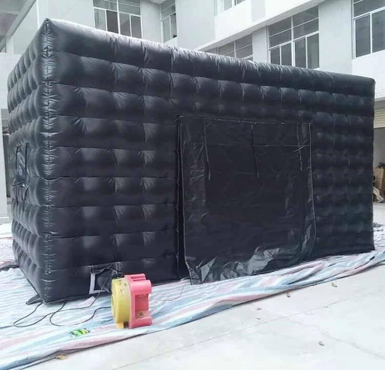 Commercial Black Portable Inflatable Tube Kiosk Blow up Booth Inflatable Cube Party Tent