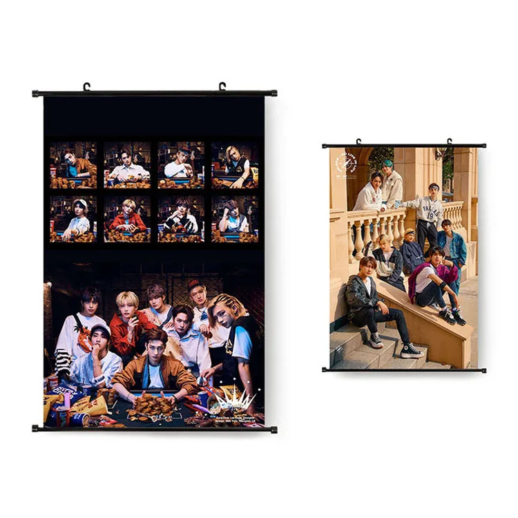 

Wholesale Scroll Paint Wall Picture Hanging Picture KPOP SuperM TXT SEVENTEEN MONSTA X Stray Kids GOT7 EXO Hanging Poster