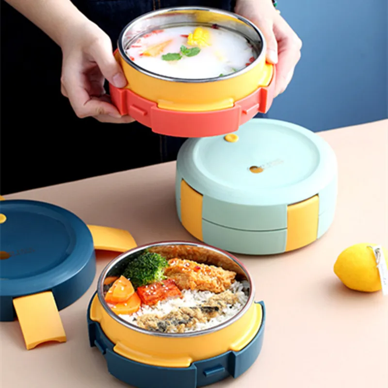 Simple Stainless Steel Portable Student Office Insulated Round Food Bento Box Food Container Lunch Box
Simple Stainless Steel Portable Student Office Insulated Round Food Bento Box Food Container Lunch Box