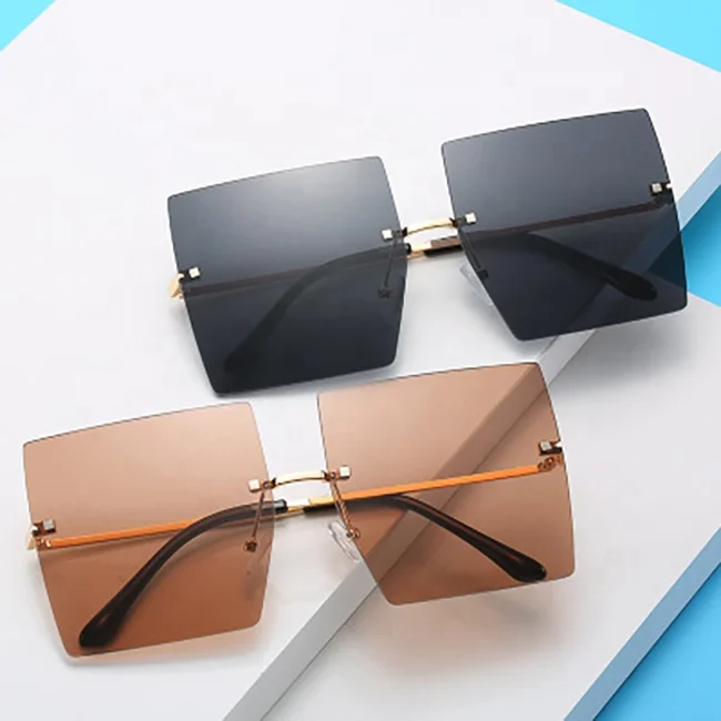 Big Square Rimless Frames Gafas De Sol Ladies Sun Glasses Fashion Custom Designer Flat Top Oversized Women Man Sunglasses
Big Square Rimless Frames Gafas De Sol Ladies Sun Glasses Fashion Custom Designer Flat Top Oversized Women Man Sunglasses