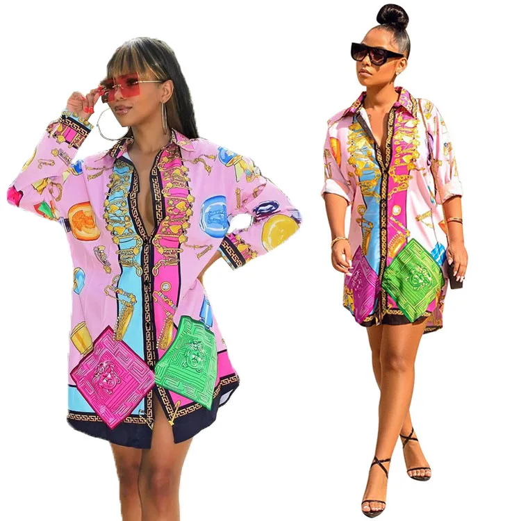 2020 Latest Design Digital Print Blouse Dress Long Sleeve Designer Autumn Vintage Shirt Dresses
2020 Latest Design Digital Print Blouse Dress Long Sleeve Designer Autumn Vintage Shirt Dresses