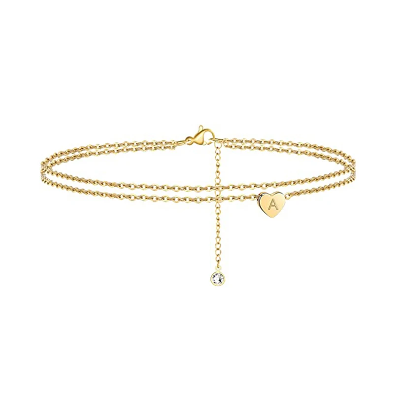 2021 Anklet 26 Letter Cuban Link Anklet Bracelet Stainless Steel Heart Initial Ankle Bracelets for Women, Gold
2021 Anklet 26 Letter Cuban Link Anklet Bracelet Stainless Steel Heart Initial Ankle Bracelets for Women, Gold