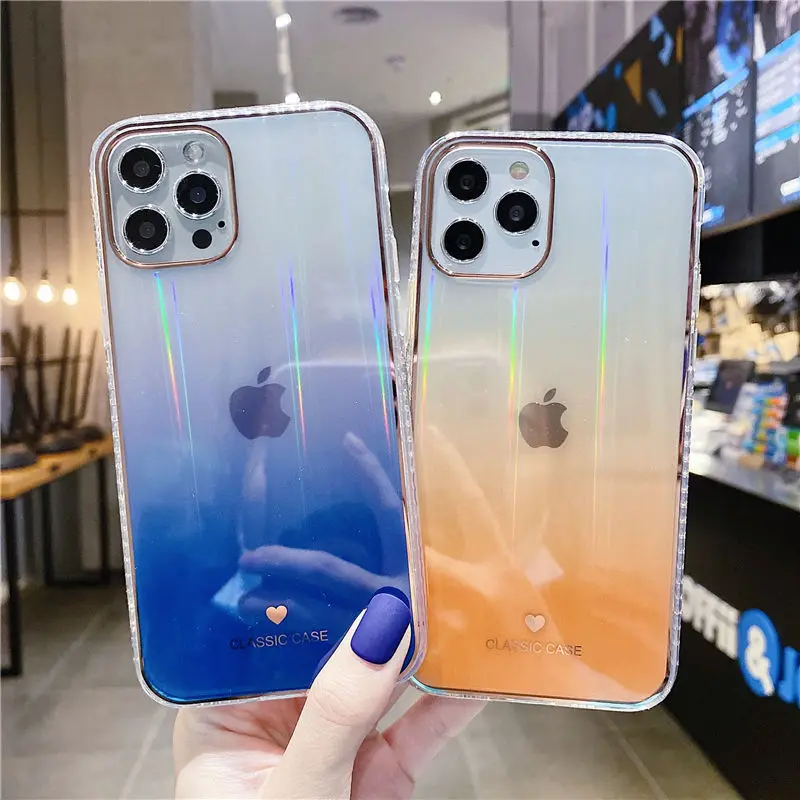 Gradient Rainbow Laser Phone Cases For iPhone 12 Pro 11Pro Max X XS Max XR 7 8 Plus Transparent Glitter Soft Cover
Gradient Rainbow Laser Phone Cases For iPhone 12 Pro 11Pro Max X XS Max XR 7 8 Plus Transparent Glitter Soft Cover