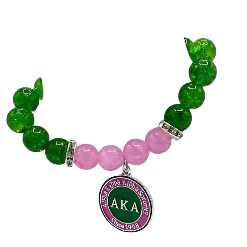 Handmade Greek Pink and Green black sorority Natural Agate Beaded Pretty Girl Sorority Bracelets Jewelry
Handmade Greek Pink and Green black sorority Natural Agate Beaded Pretty Girl Sorority Bracelets Jewelry