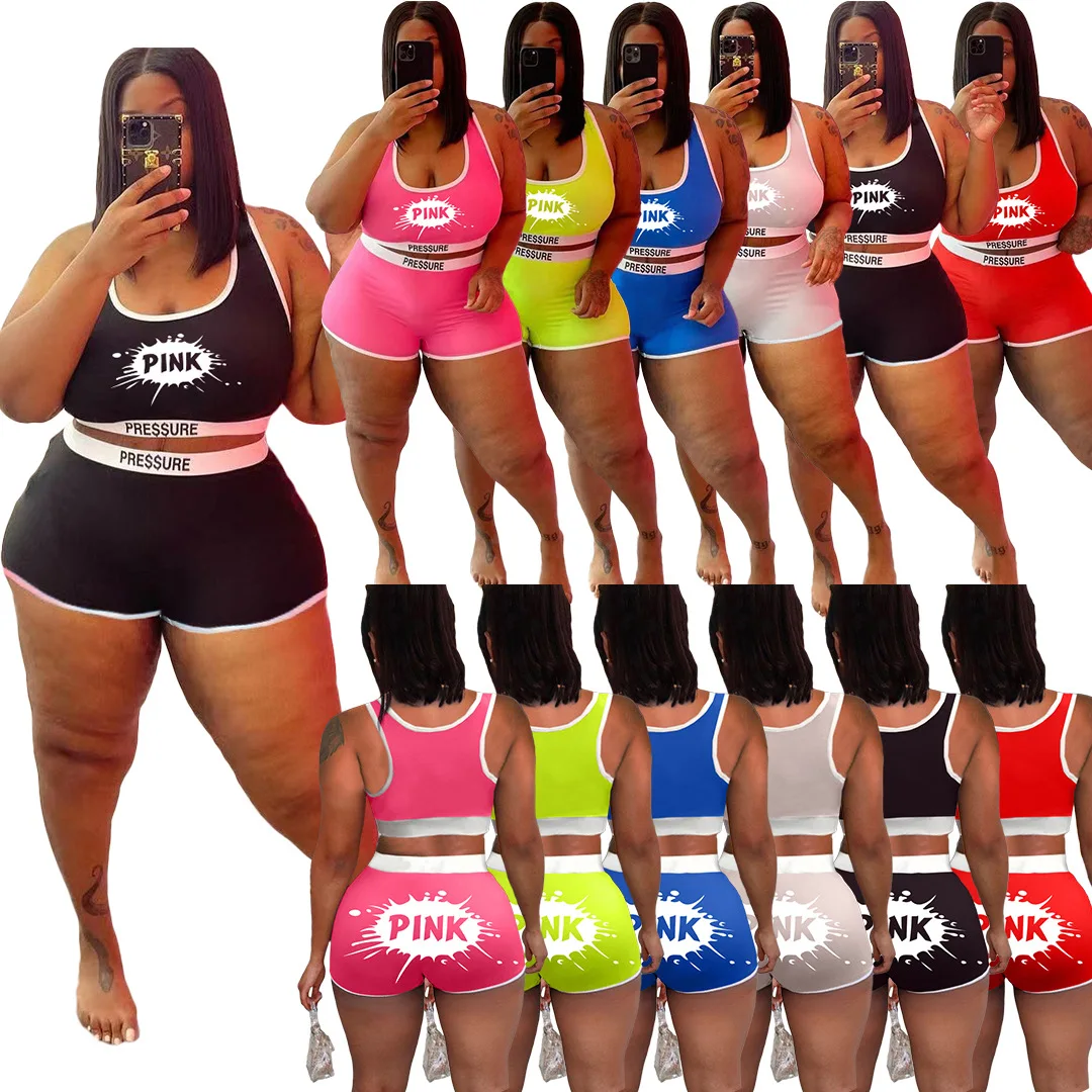 New Arrivals letter printing Sexy Vest and Shorts Women Clothing Sleeveless Summer 5xl plus size Two Piece Outfits for Women 
New Arrivals letter printing Sexy Vest and Shorts Women Clothing Sleeveless Summer 5xl plus size Two Piece Outfits for Women