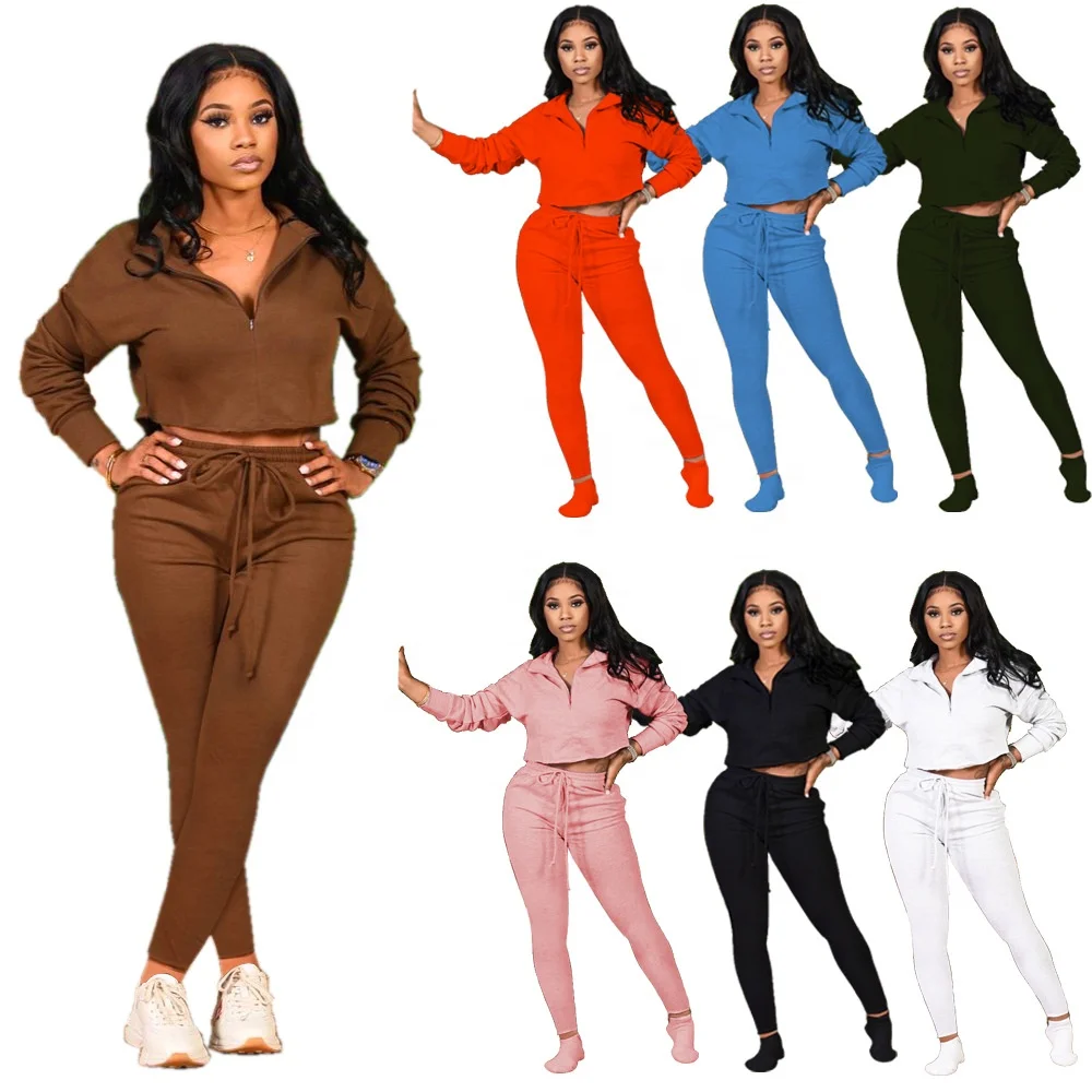 European Style Leisure Sports Suit Casual Outfits Clothing Women's Two Piece Fall Sets
European Style Leisure Sports Suit Casual Outfits Clothing Women's Two Piece Fall Sets
