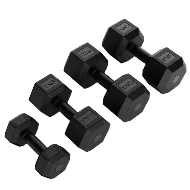 Indoor Home Ladies Men Gym FItness Fixed Cast Iron Dumbbell Set Coated PVC Black Urethane Dumbells Hex Hexagonal Dumbbells
Indoor Home Ladies Men Gym FItness Fixed Cast Iron Dumbbell Set Coated PVC Black Urethane Dumbells Hex Hexagonal Dumbbells